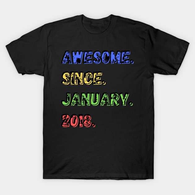 Awesome. Since. January. 2018. Shirt T-Shirt by LBAM, LLC